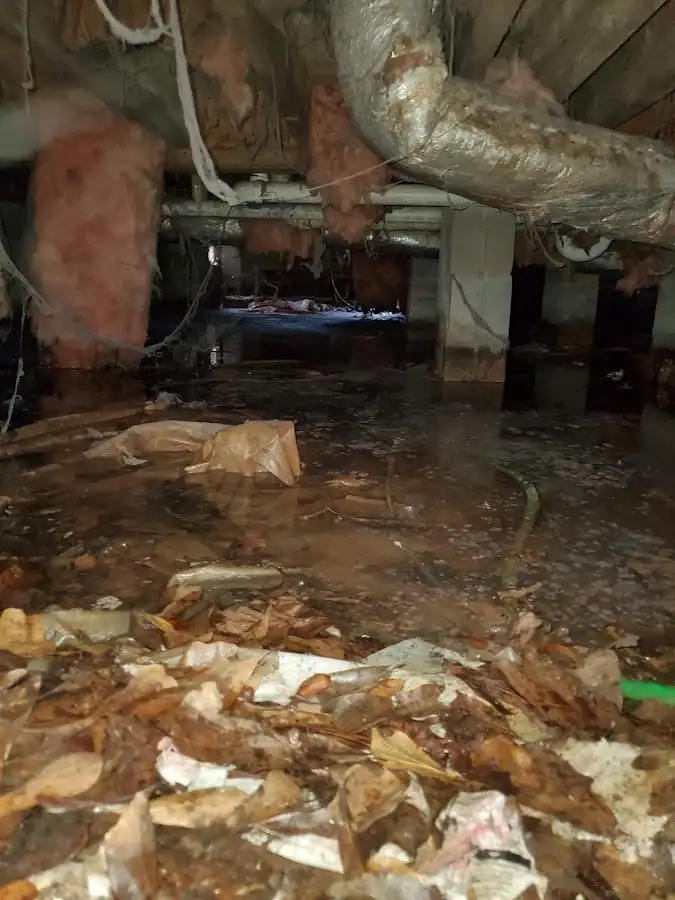 Crawl space flood assessment for Commercial Water Damage Restoration in Johnson Lane
