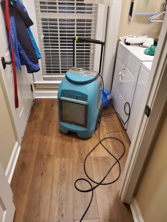 Commercial dehumidifier deployed for Flood Damage Cleanup in Johnson Lane